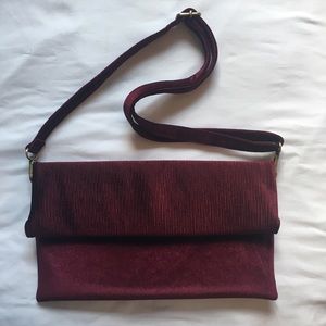 Anthropologie velvet shoulder purse bag